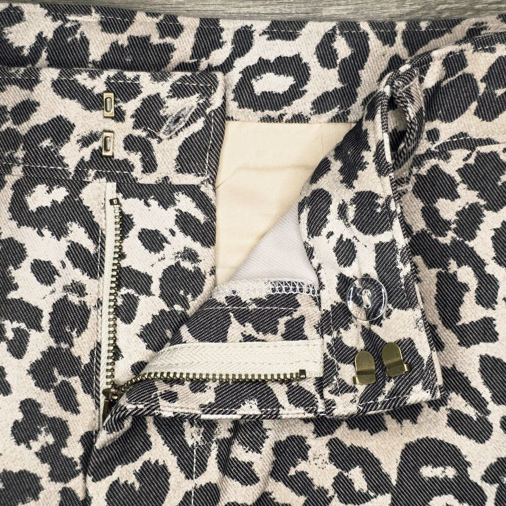 New Free People Molly Slim Pants Neutral Combo Animal Print  Women's 4 Boho Rock - Picture 9 of 14